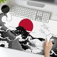 thumbnail image 2 of Japanese Red and Black Wave Mouse Pad 35.4 X 15.7 Inch Extended Large Cool Mouse Mat Non-Slip Rubber Base Long Art Mousepad with Stitched Edges Waterproof Desk Pad for Gaming&Home Office,XL, 2 of 6