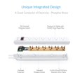 thumbnail image 5 of BESTEK 6-Outlet Surge Protector Power Strip, 6ft Long Extension Cord,Wide Spaced Multi Outlets Plugs,1875W,White, 5 of 8
