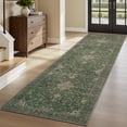 thumbnail image 5 of SIXHOME 2x8 Feet Washable Non-Slip Runner Rug - Traditional Distressed Vintage Green Rug with Retro Floral Design, Ultra-Soft Indoor Carpet for Kitchens Doorways Bedroom, 5 of 6
