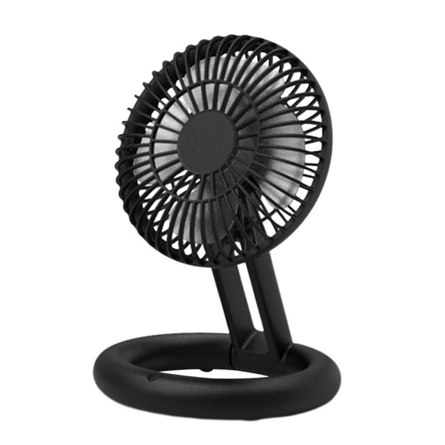 Ventilador de escritorio portátil Ventilador de escritorio Plegable Pequeño Silencioso Recargable Ventilador de maquillaje Personal Negro
