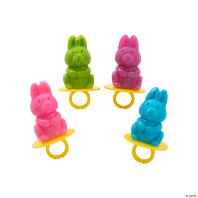 Bunny Ring Lollipops Easter Candy, 12 Pieces, Easter Basket Candy