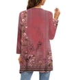 thumbnail image 3 of Dyegold Lightweight Cardigans For Women Fall Fashion 3/4 Sleeves Thin Jackets Casual Open Front High Low Hem Kimono Cardigan, 3 of 5