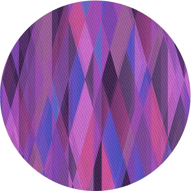 Ahgly Tapis de Zone Intérieur Rond Transitionnel Mauve Narcissique Mauve Lavable à la Machine Company, 8 Pieds Rond