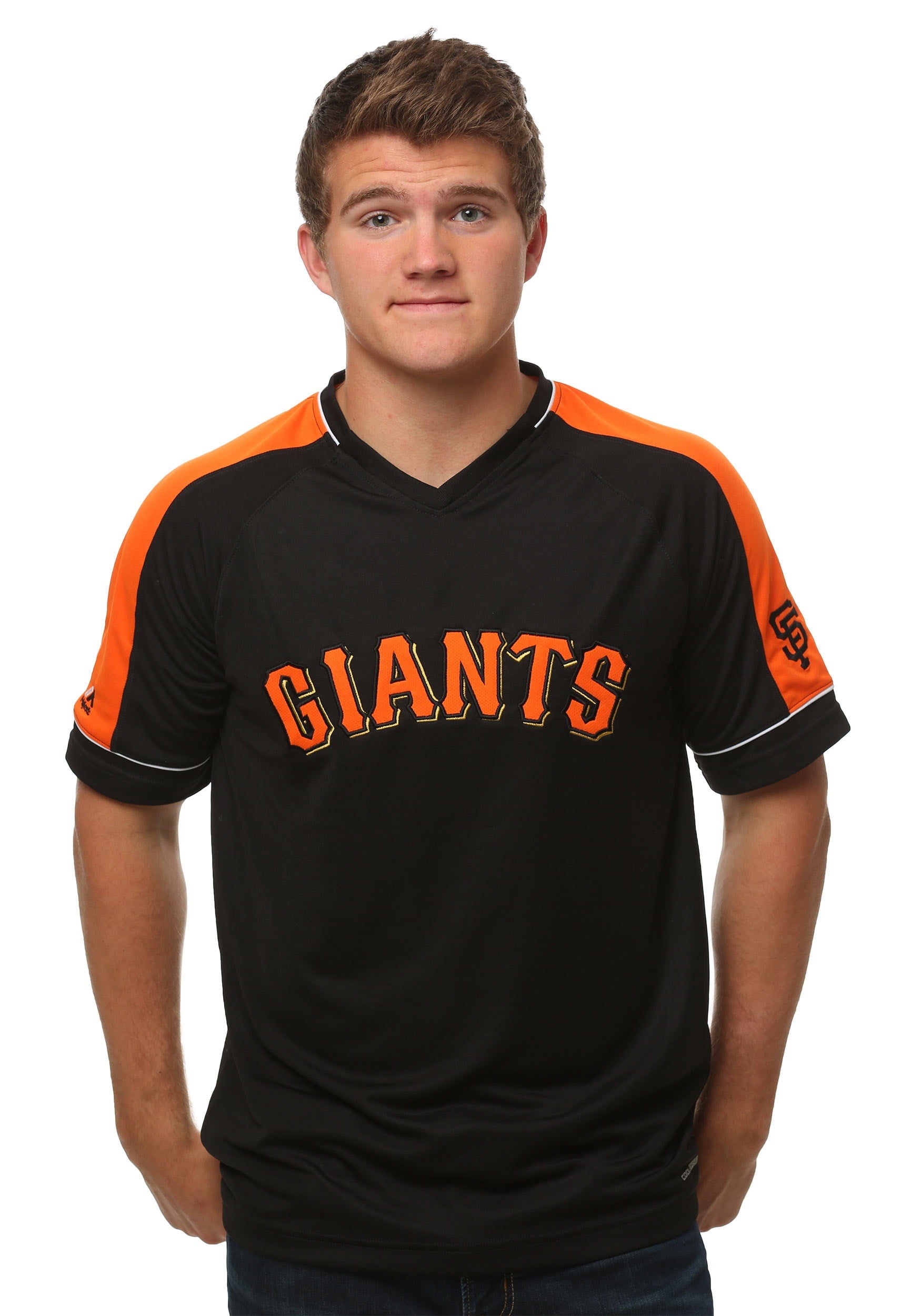 San Francisco Giants Majestic MLB "Lead Off Hitter" V-Neck Men's Fashion Jersey by MAJESTIC LSG