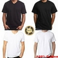 thumbnail image 2 of Mens 100% Cotton Casual T-Shirt Black White Short Sleeve Tee Crew Neck V-Neck, 2 of 6