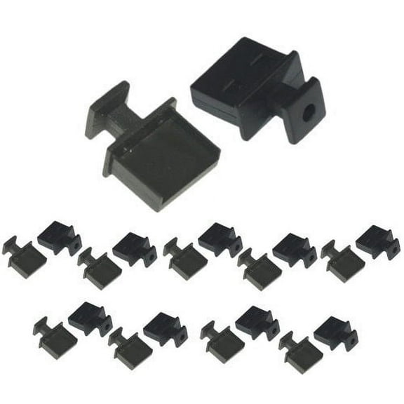 Kentek Lot of 20 PCs USB 2.0/3.0 Type A Dust Cover With Handle Port Protectors Anti-Dust Dirt for USB Female Ports Black
