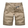 thumbnail image 2 of NinXxx Men's Fashion Casual Solid Multi Pocket Zipper Buckle Outdoor Shorts Khaki S, 2 of 8