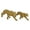 Gold Solid Leopard Animals S/2 18", 14"W, variant on 18", 14"W Black Polyresin Leopard Sculpture, by DecMode (2 Count)