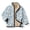 Blue Palm Tree, variant on Zebra Print Boys Girls Fleece Jacket, 6Y, Windproof Stand-Up Collar, Full Zip, Lightweight Autumn Winter Outerwear Coat, Faux Sherpa Lined Layering for Toddler Child