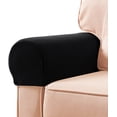 thumbnail image 4 of 1 Pair Black Plaid Sofa Armrest Covers With Fleece Plush Lining - Soft Comfortable, One Size Fit Most Standard Sofa Arms - For Home Indoor Living Room, Bedroom, Office, And Any, 4 of 8