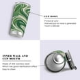 thumbnail image 2 of 11oz Stainless Steel Tumbler with Straw, Double Wall Insulated Travel Tumbler Green and White Swirling Lines, 2 of 8