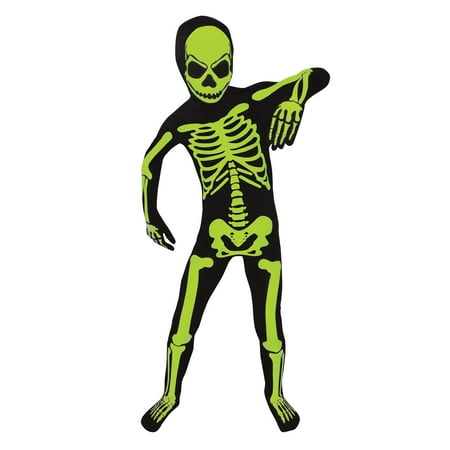 Boy Glow Skeleton Bodysuit Medium Halloween Dress Up / Role Play Costume
