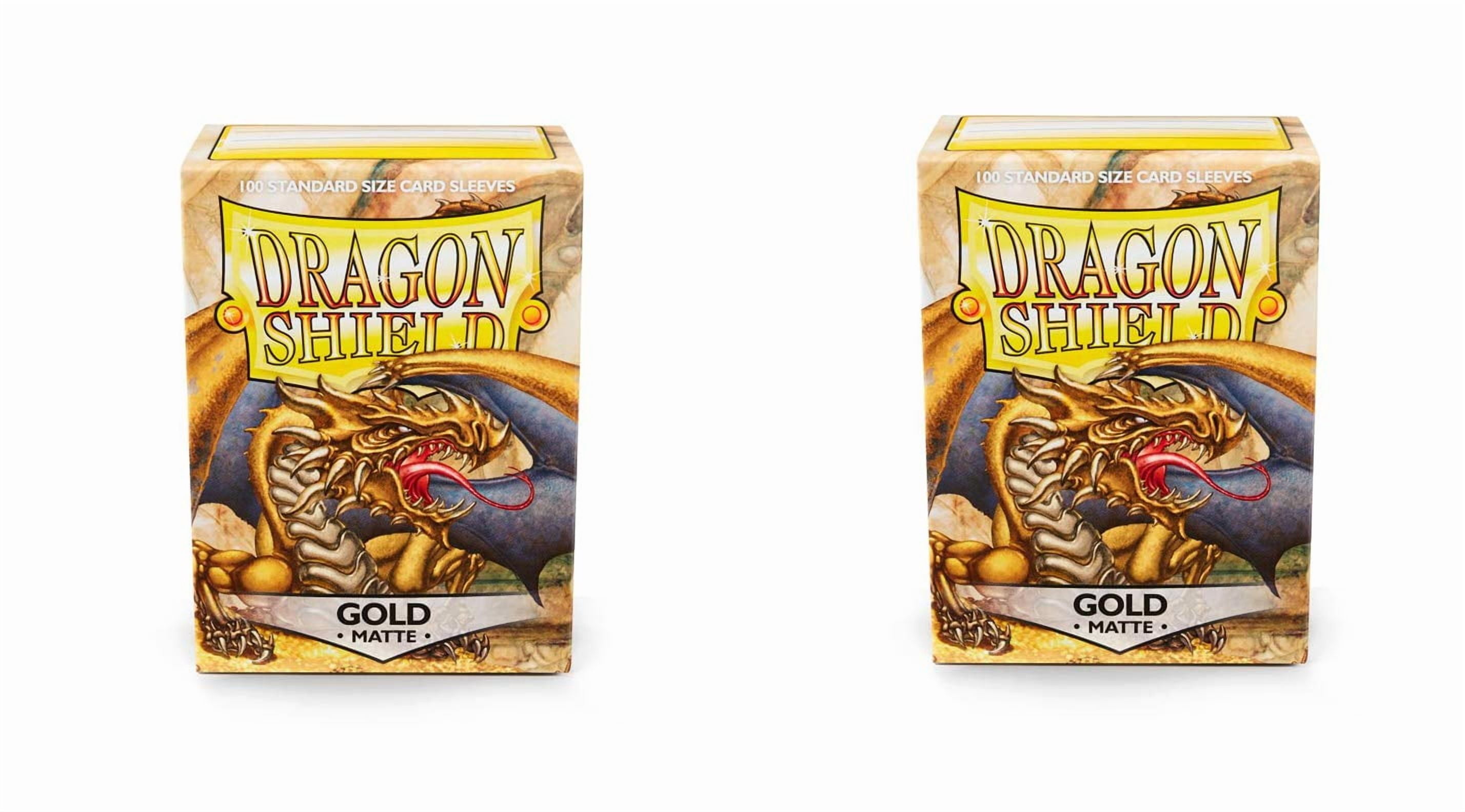 2 Packs Dragon Shield Matte Gold Standard Size 100 ct Card Sleeves Value Bundle!