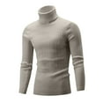 thumbnail image 5 of APEXFWDT Men's Cable Knit Turtleneck Sweater Thermal Pullover Long Sleeve Casual Top for Fall Winter,XXXL,Beige, 5 of 5