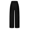 thumbnail image 6 of SYMOID Womens Black High-Waisted Corduroy Wide-Leg Pants - 98% Cotton 2% Spandex, Elastic Waist, Functional Pockets - Stretchy Casual Comfort with Vintage Style,Size 2XL, 6 of 6
