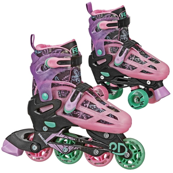 Roller Derby Falcon Patines 2 en 1 Combo Cuádruple y Línea para Niños, Talla Ajustable