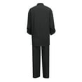 thumbnail image 3 of HJYCHN Women's Casual Pants Suit Set 2 Piece Trousers Outfit with Shirt for Daily Wear Outfits Black S, 3 of 6