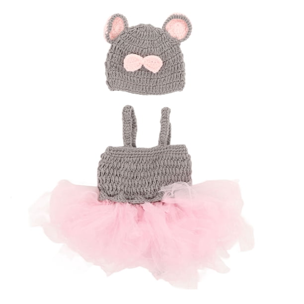 Vestido de tul para fotografía de niña recién nacida, falda de punto suave y agradable para la piel con sombrero para más de 3 meses