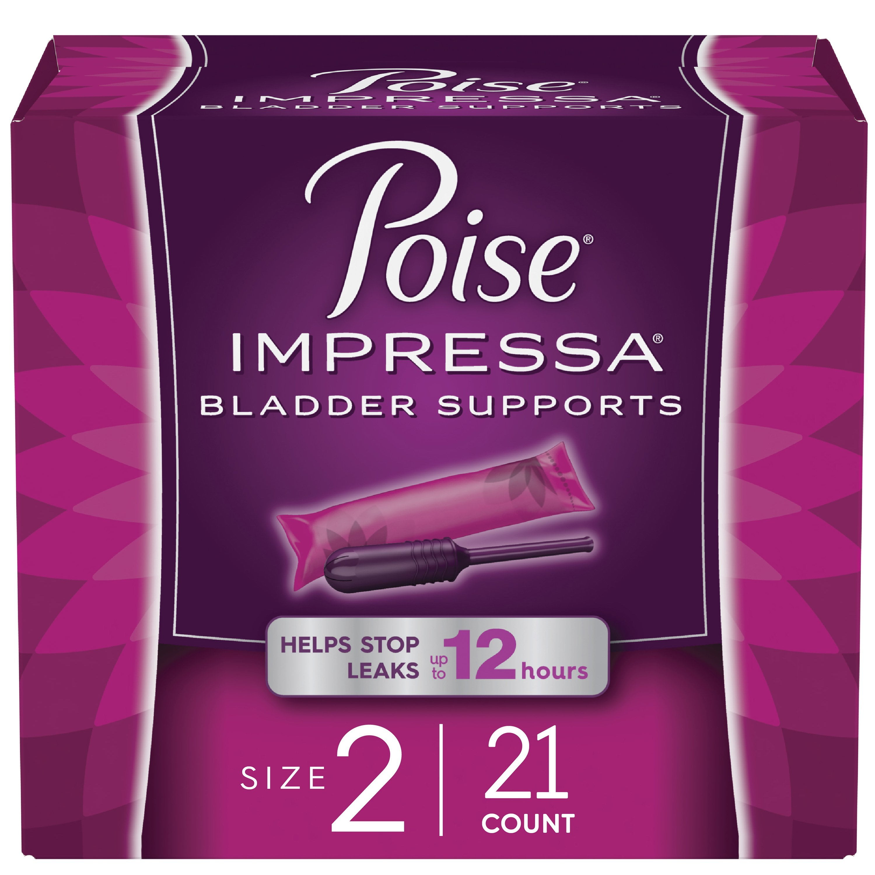 Poise Impressa Incontinence Bladder Supports for Women, Size 2, 21