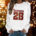 thumbnail image 2 of Fiaer Ladies Sweatshirts Christmas Sequin Letter Graphic Crew Neck Pullover Plus Size Long Sleeve Baggy Xmas Tops White XL, 2 of 6