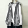 thumbnail image 4 of Diufon Womens Zip Up Hoodies Sleeveless Fall Winter Vest Hoodie with Pockets Lightweight Casual Jacket Sweatshirts, 4 of 8
