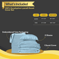thumbnail image 6 of ArthCrafted 100% Austrian Eucalyptus Tencel Duvet Cover King, Luxury Cooling Comforter Cover Set, 8 Corner Loops, 1 Hotel Duvet Cover, 2 Shams, Silky Soft, Lightweight (Sterling Blue, 3PC King), 6 of 7