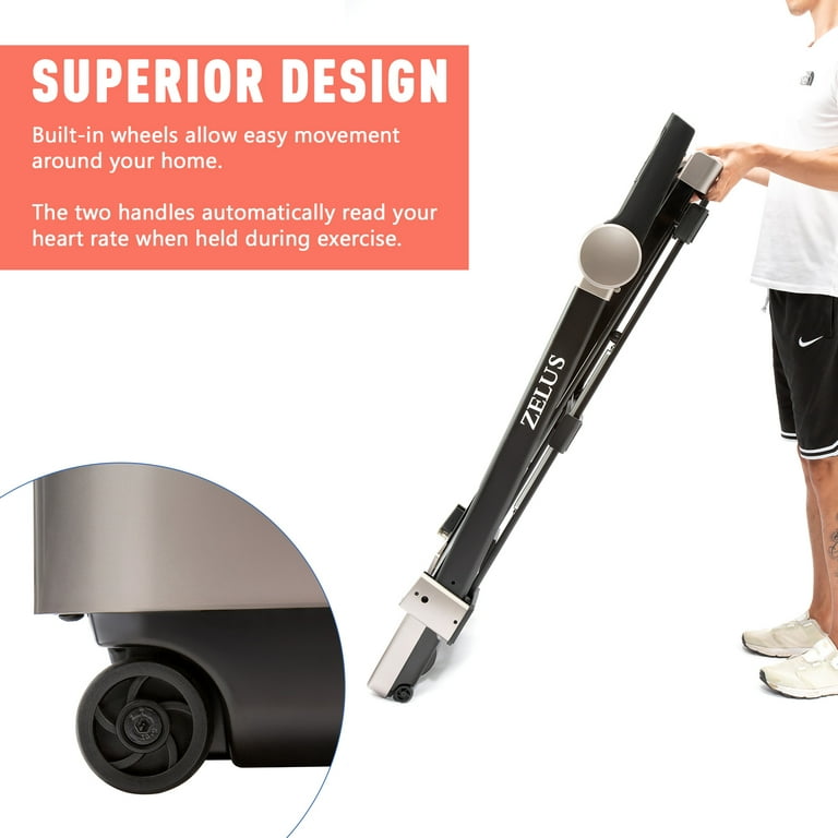 Zelus 3HP Folding Treadmill for Home or Office with Bluetooth