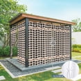 thumbnail image 6 of Outdoor Curtains for Patio Waterproof, Western Texas Star Retro Outdoor Privacy Panels Grommet, Country Vintage Black Beige Plaid Blackout Outside Curtains for Porch/Cabana 54"x95", 1 Panel, 6 of 8