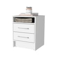 thumbnail image 6 of HomeRoots 20" White Two Drawers Faux Wood Nightstand, 6 of 8