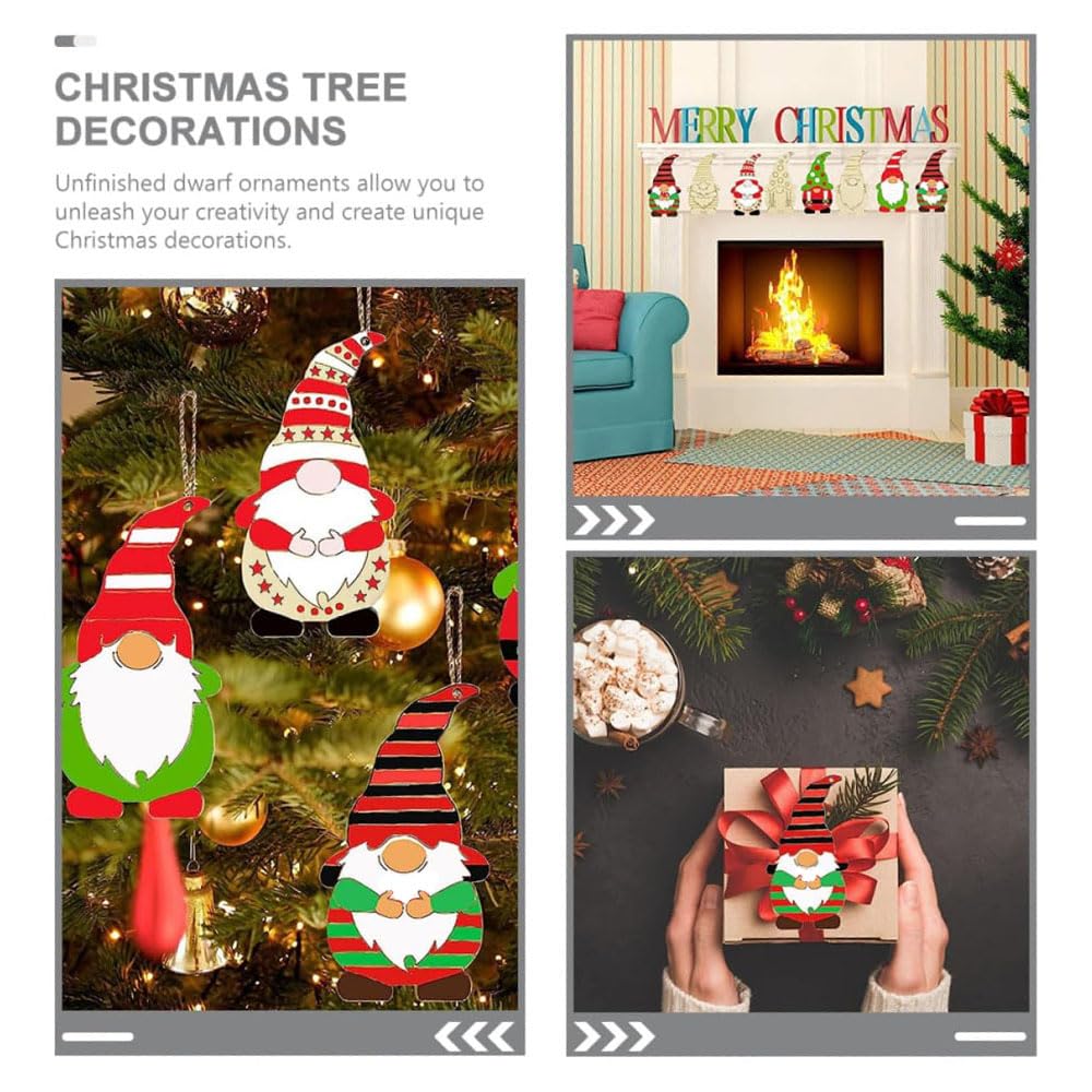 YUNOVA 354pcs Christmas Wooden Ornaments DIY Kit for Kids, Painting Craft Set with Elf Pendants, Bells, Eyes, Strings for Tree Decorations, Holiday Party Crafts