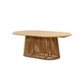 thumbnail image 2 of Lev Dining Table- 79 Inch Oval Top- Pedestal Base- Natural Brown Wood, 2 of 7