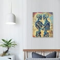 thumbnail image 4 of JEUXUS  Vintage Skull Canvas Wall Art Abstract Human Skeleton Couple Romantic Love Decoration Gift for Bedroom Home Walls Stretched and Framed Ready to Hang, 4 of 5