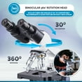 thumbnail image 4 of AmScope 40X-2500X LED Lab Binocular Compound Microscope with 3D-Stage + Microscope Book New, 4 of 8