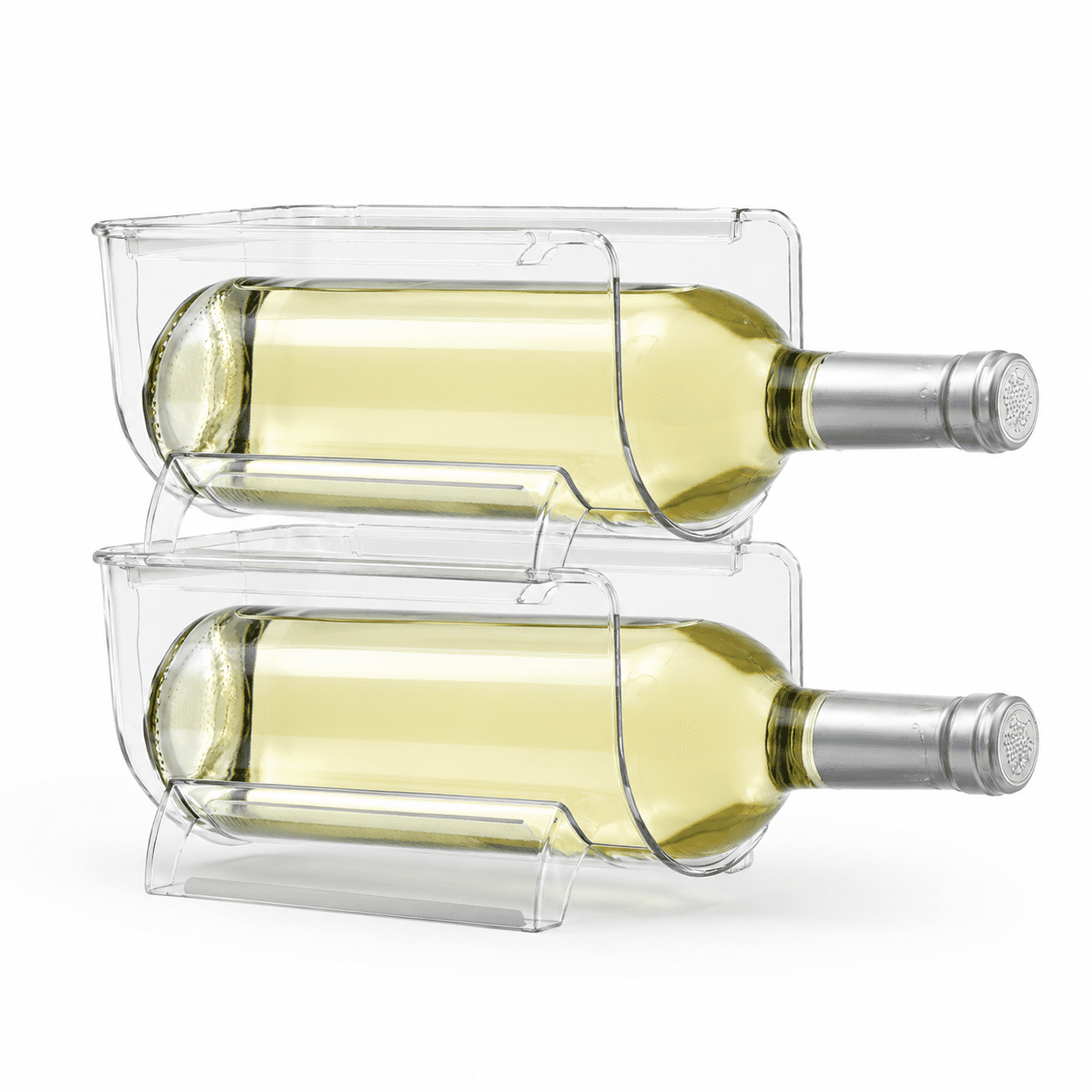 Refrigerator Wine Rack Cabinet Water Bottles Storage Organizer Stackable Wine Rack for Kitchen Countertop Save Space 1-Bottle