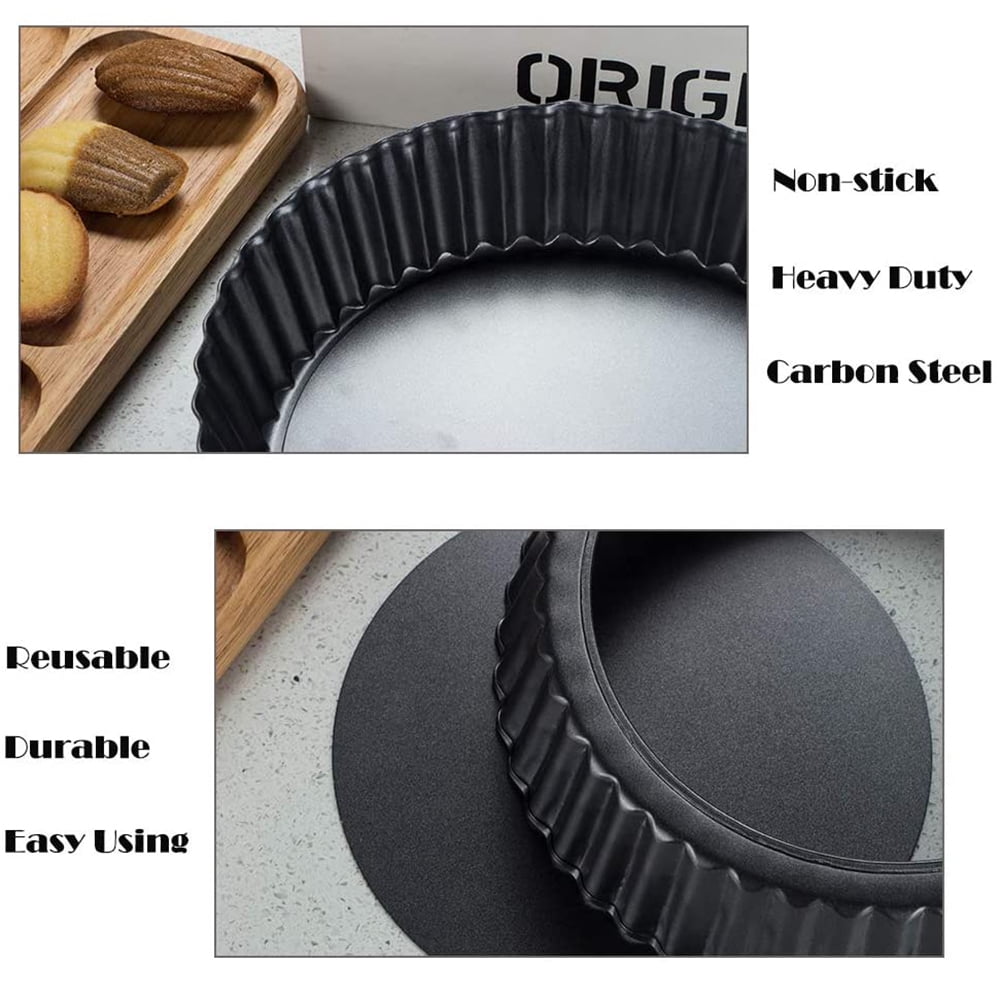 Webake Lot De 4 Moules à Tartelettes Rectangulaires Mini 11,4 X 6,1 X 2,5 Cm Avec Fond Amovible - Anti-Adhésif