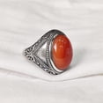 thumbnail image 3 of Carnelian Mans Ring, Natural Carnelian Gents Ring, Birthstone Silver Jewelry, 925 Silver Ring, Birthday Gift, Heavy Mens Ring, Arabic Design, Oxidized Mans Ring, Christmas, Turkey Mens Signet Ring, 3 of 5