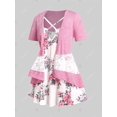 thumbnail image 2 of Conjunto de Tank Top con Estampado de Flor en de Talla Encaje Rosegal Camisetas tallas grandes, 2 of 5