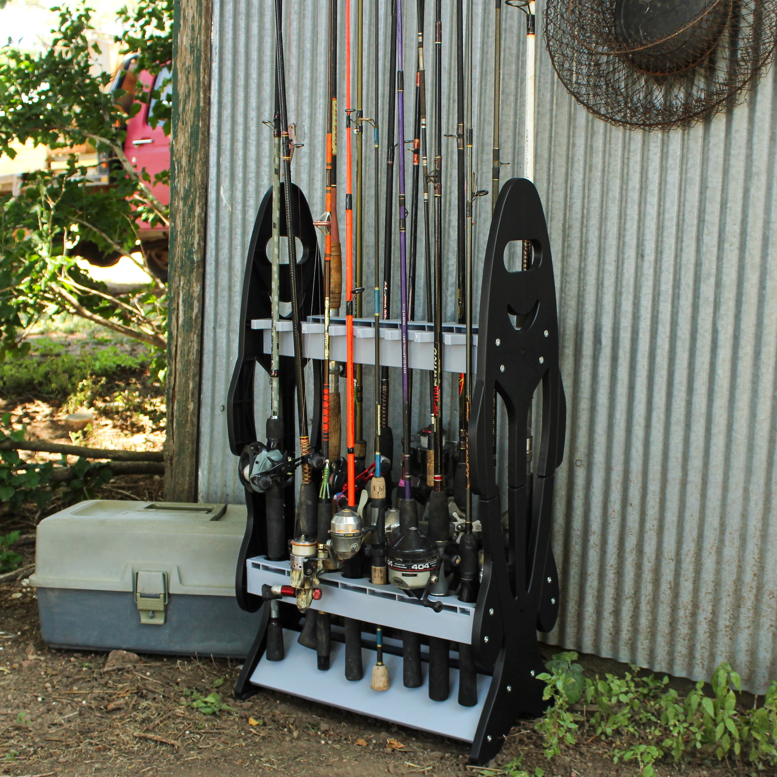Croch 16 Fishing Rod Holder Storage Rack - Garage Organizer for Any Type of  Rod or Hiking Sticks