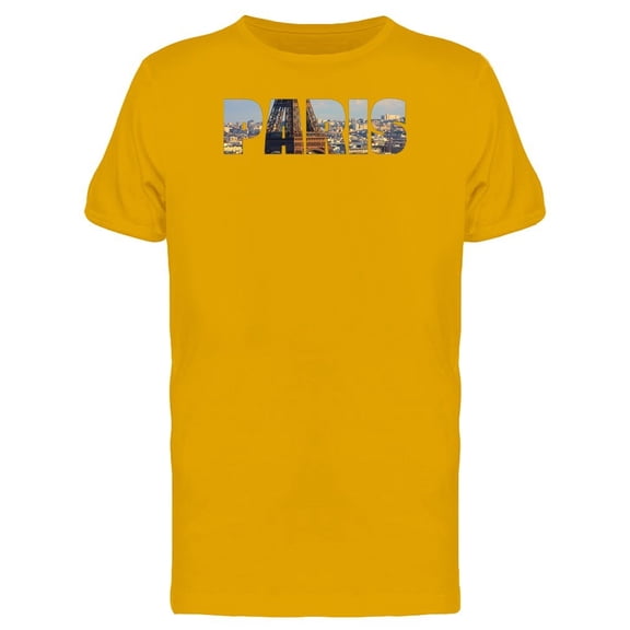 Cityscape On Paris City Name Tee Men's -Image by Shutterstock