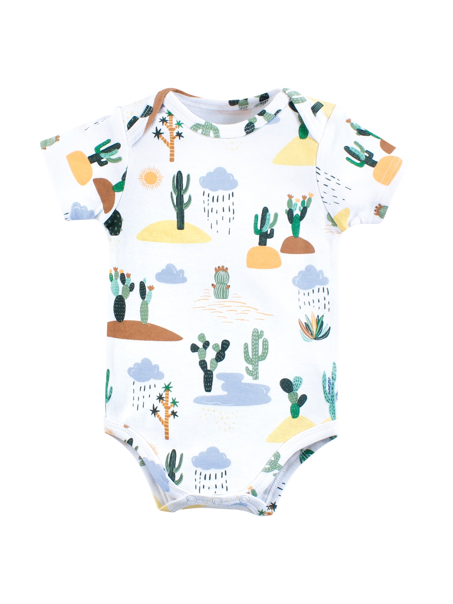 Hudson Baby Short Sleeve Bodysuits, 5-Pack, Newborn- 24 Months