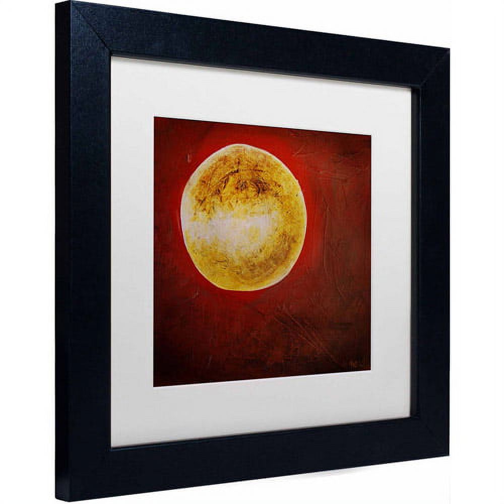 Trademark Fine Art "Moon on Red" Canvas Art by Nicole Dietz, White Matte, Black Frame