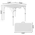 thumbnail image 3 of Leumius 34" Square Folding Table,Fold-in-Half Plastic Card Table,Picnic Party Event Dining Camp Table for Indoor Outdoor,White, 3 of 15