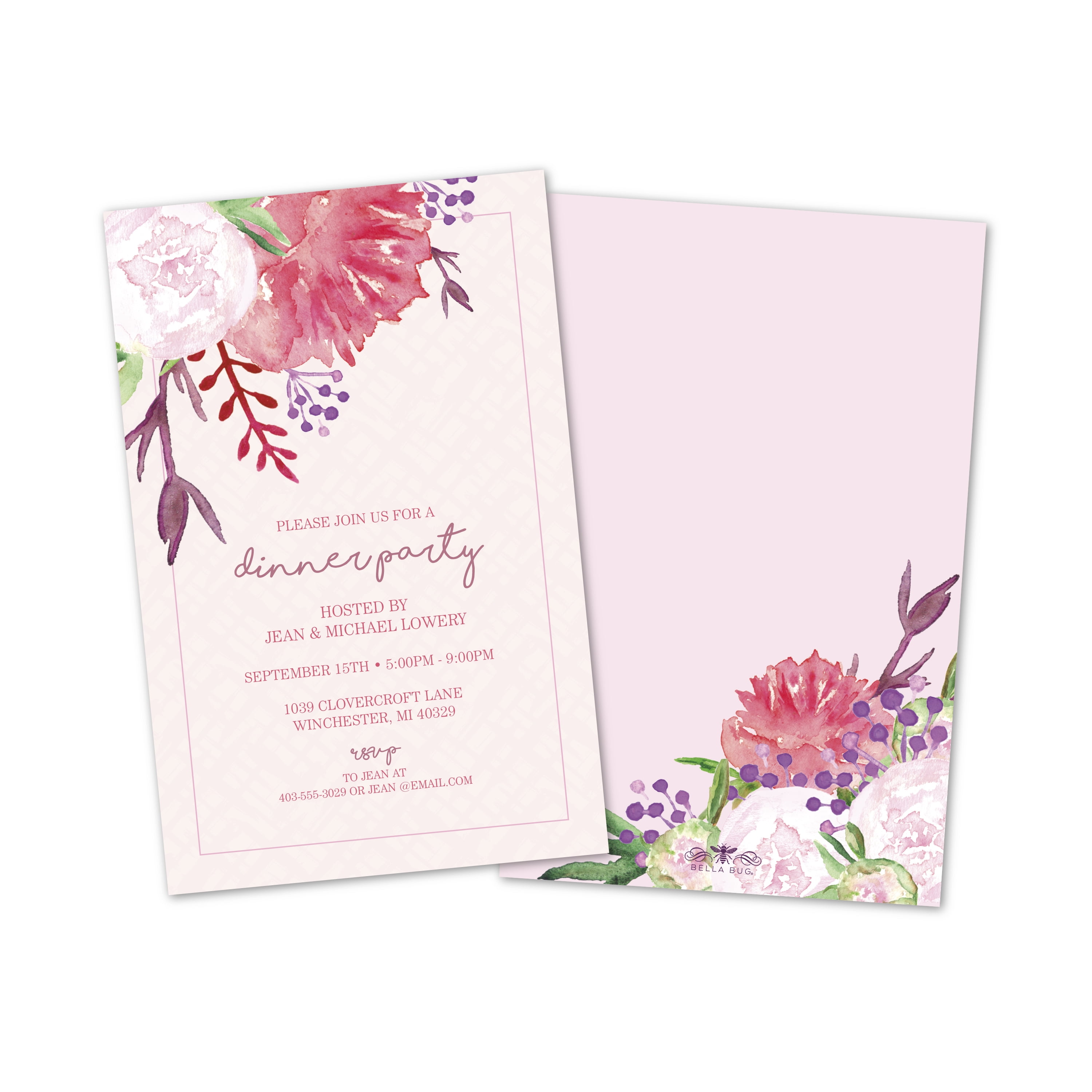 Personalized Watercolor Floral Party Invitations - Walmart.com