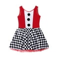 thumbnail image 5 of YEAHDOR Kids Girls Halloween Clown Carnival Performance Outfit Sleeveless Checkerboard Print Tutu Dress Red 16, 5 of 7