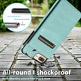 thumbnail image 5 of Mantto For iPhone 7 Case, iPhone 8 Case, iPhone SE 2020/SE 2022 Case, Durable Shockproof Wallet Card Slots Case with Card Holder Pocket Back,PU Leather Kickstand Back Flip Cover - Mint, 5 of 7