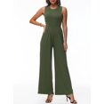 thumbnail image 4 of Vine Women Jumpsuits One Piece Jumpsuits for Women Dressy Casual Outfits Sleeveless Mock Neck Wide Leg Jumpsuits With Pockets S-2XL, 4 of 7
