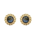 thumbnail image 2 of 6mm Round Labradorite 925 Sterling Silver Gold Vermeil Celtic Knot Women Stud Mother's Day Gift Earrings, 2 of 4