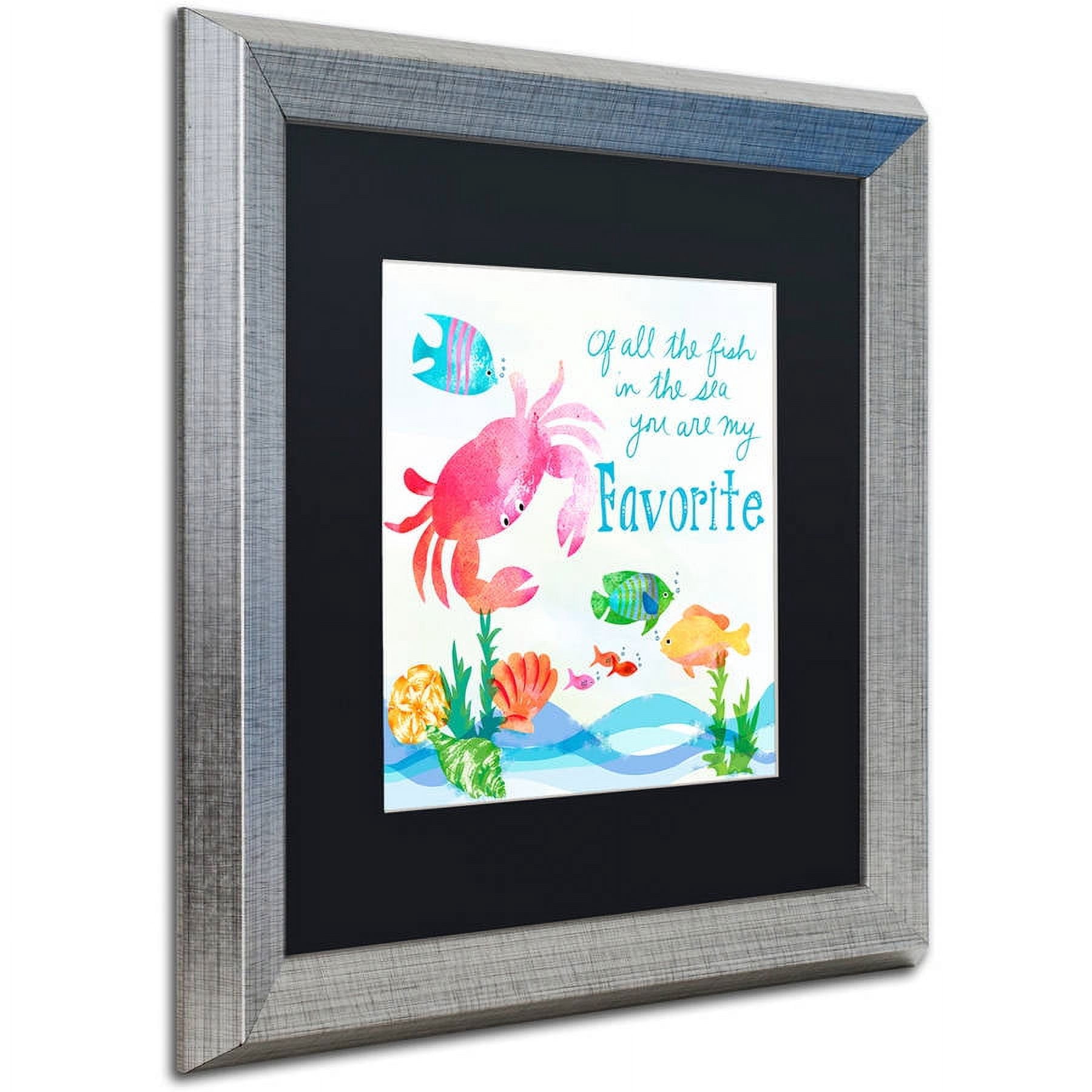 Trademark Fine Art "Crab" Canvas Art by Lisa Powell Braun, Black Matte, Silver Frame
