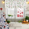thumbnail image 5 of Pink Green Botanical Curtain Valances for Windows, Kitchen Valance Window Treatments Panel 2 Pack, Spring Watercolor Floral Leaf Plant Rod Pocket Short Curtains for Bathroom Bedroom 42 x 12 Inch, 5 of 8