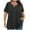Black, variant on fatyb Plus Size Tops Womens Summer Criss Cross V Neck T-Shirts Short Sleeve Pullover Blouses for Women